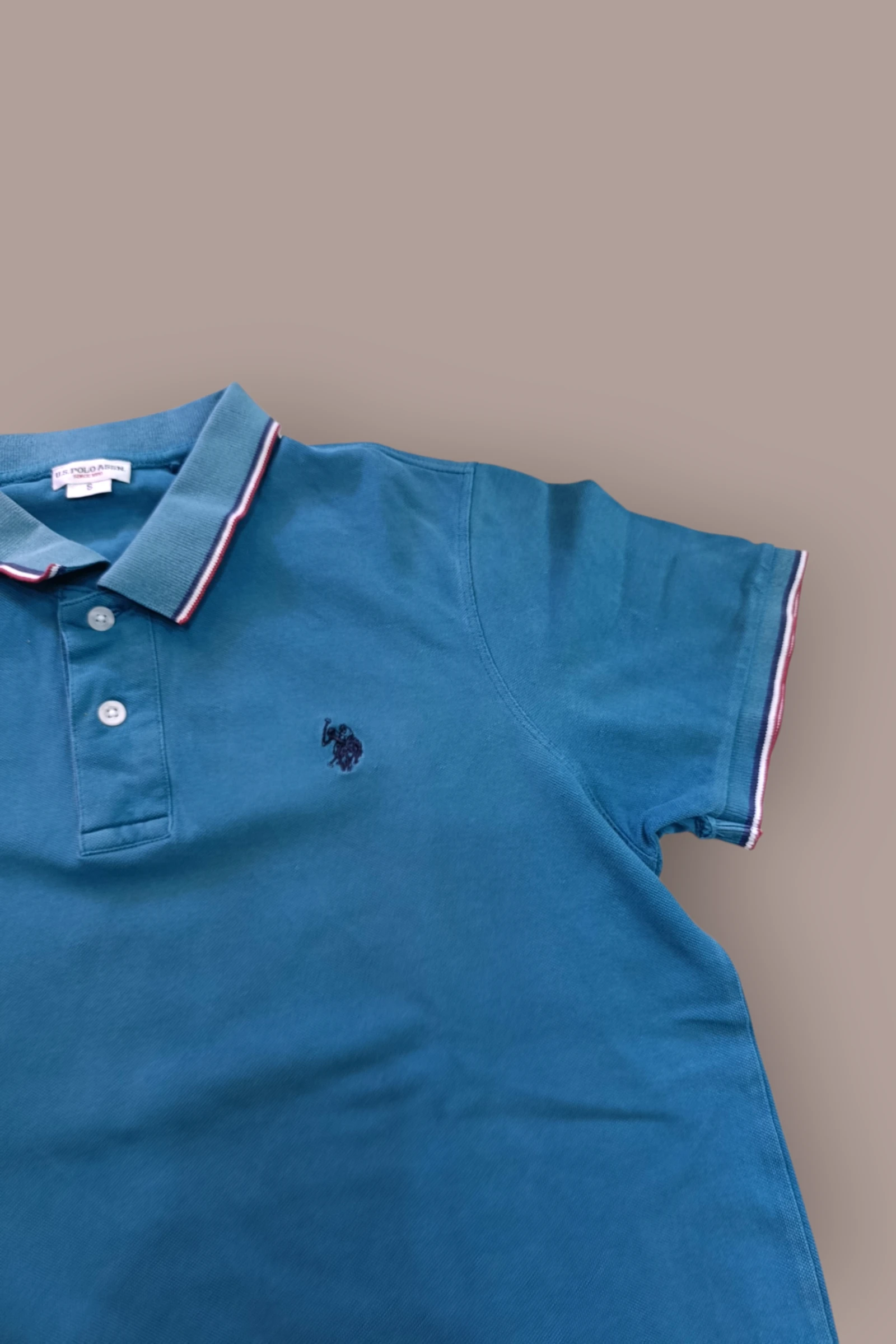 | Polo U.S. Polo Assn Homem | Cor Azul | Manga Curta | Manga Tricolor | Tamanho P | – photo 5